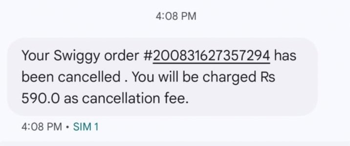 So this is how Swiggy cheats it's consumers by cancelling the orders without consent via some glitch created by their own to earn more money.
Now after calling the mahaan CS multiple times, rude useless agents simply paste policy &amp; don't wanna refund my hard-earned money.