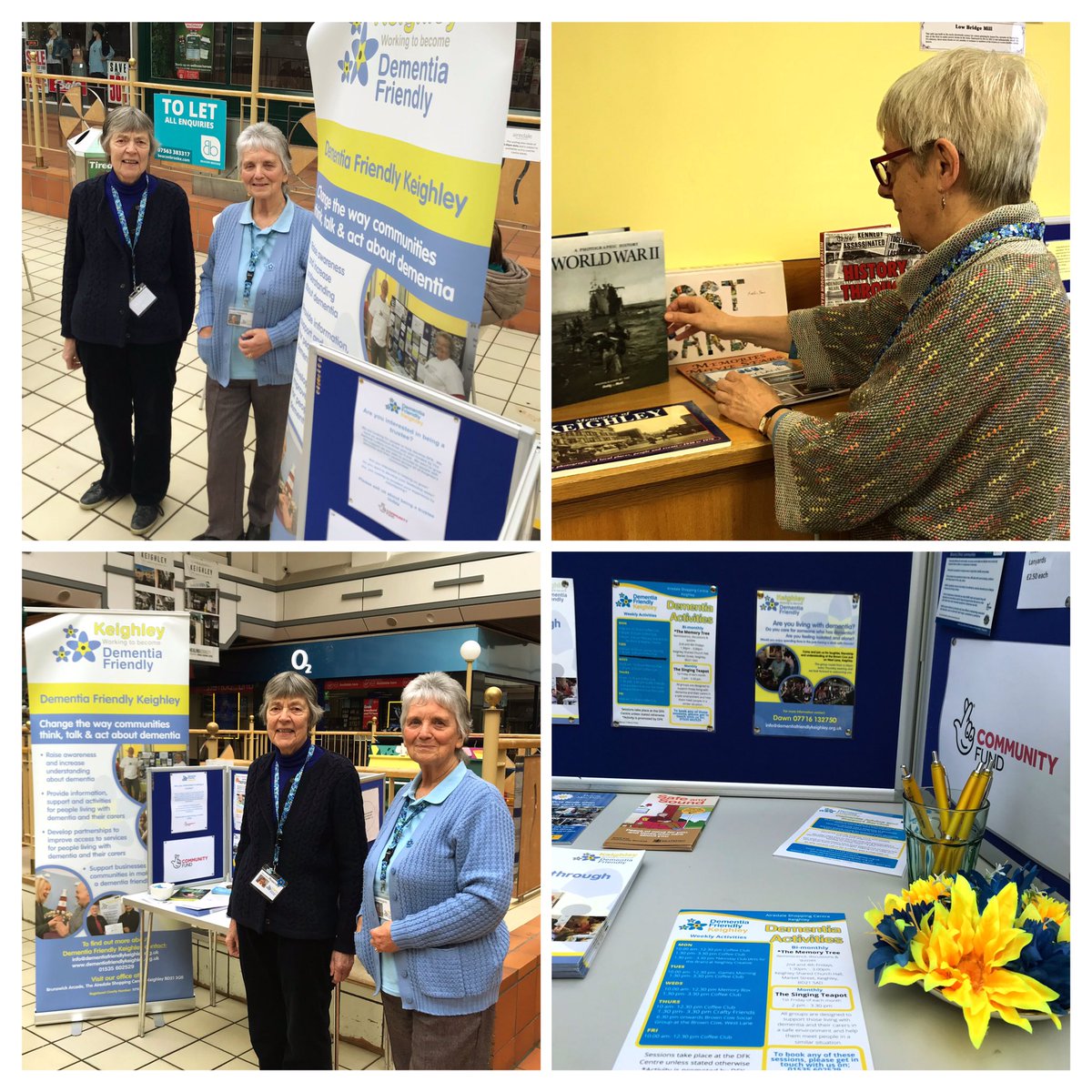 Today DFK are in the Airedale Shopping Centre with our partners Keighley Specsavers running our monthly coffee and games morning. Anyone is welcome to join us for a coffee, catch up or information. It’s fun, you can meet new people and it’s free! #dementia #keighley