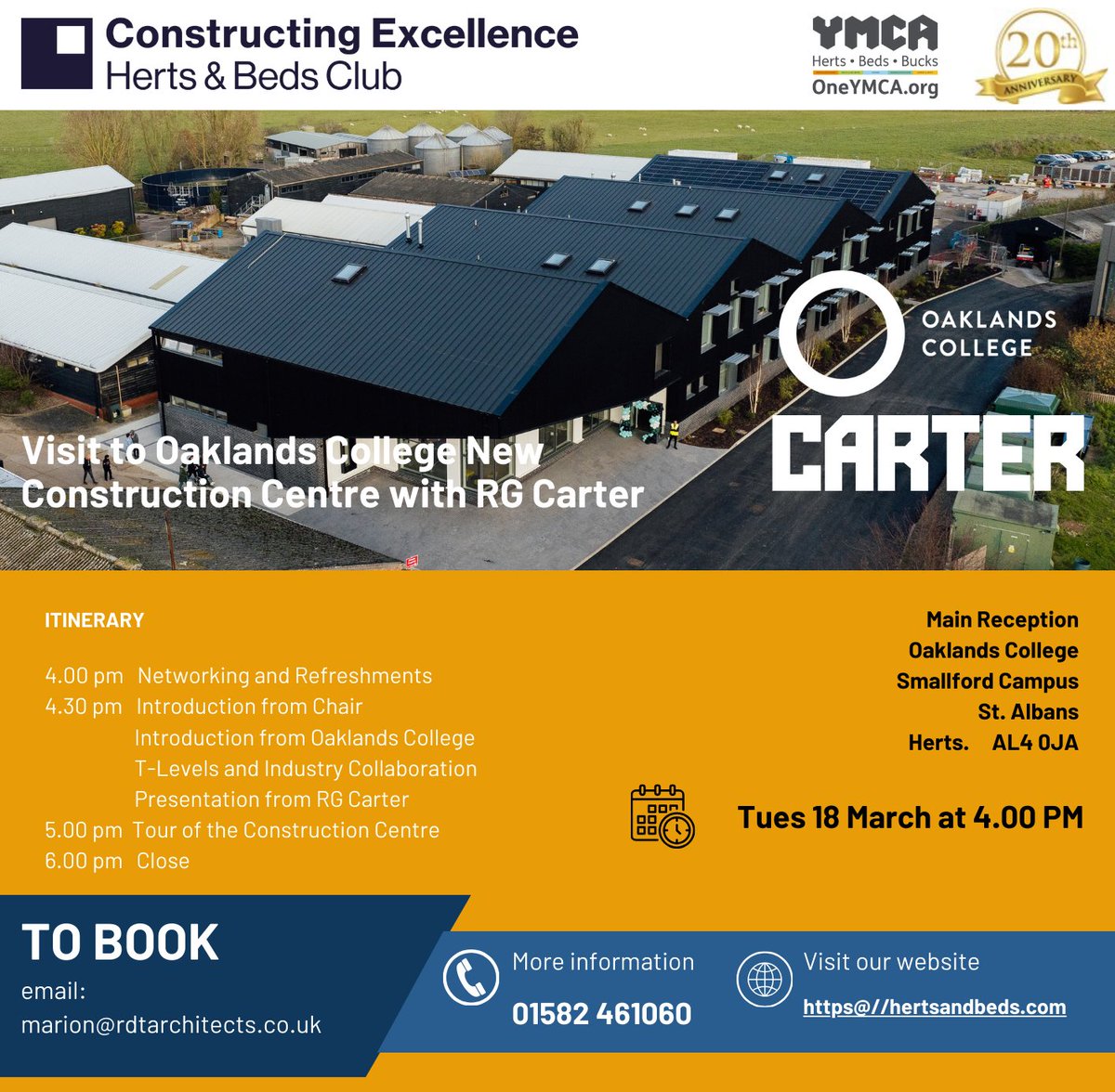 We are looking forward to the <a href="/hertsbedsce/">CEHerts&Beds</a> visit to
<a href="/oaklandscollege/">Oaklands College</a> new Construction Centre next week with a presentation and tour from the main contractor RG Carter
#Construction  #futureskillsgap #oaklandscollege #stalbans #herts #innovation #employment #constructionindustry