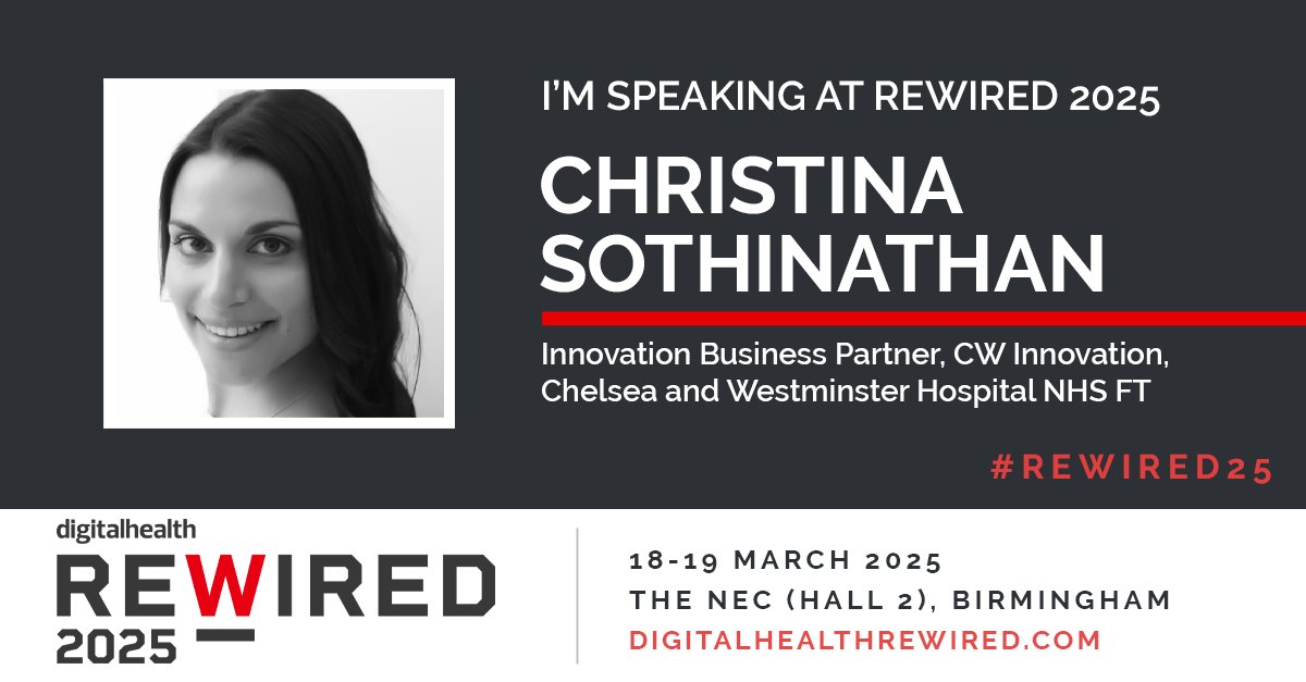 Christina Sothinathan🇮🇪🇱🇰🇬🇧 (@mskchristina) on Twitter photo 🚀Exciting news! I’m thrilled to be speaking at Digital Health ReWired on 19th March at 09:15 on the Innovation Stage discussing scaling innovation in the NHS - See you there! #CWInnovation <a href="/ChelwestFT/">Chelsea and Westminster Hospital</a> <a href="/cwpluscharity/">CW+ charity</a> #ReWired25 <a href="/NHS_CEP/">NHS Clinical Entrepreneur Programme</a> <a href="/digitalhealth2/">Digital Health</a> 🚀Exciting news! I’m thrilled to be speaking at Digital Health ReWired on 19th March at 09:15 on the Innovation Stage discussing scaling innovation in the NHS - See you there! #CWInnovation <a href="/ChelwestFT/">Chelsea and Westminster Hospital</a> <a href="/cwpluscharity/">CW+ charity</a> #ReWired25 <a href="/NHS_CEP/">NHS Clinical Entrepreneur Programme</a> <a href="/digitalhealth2/">Digital Health</a>
