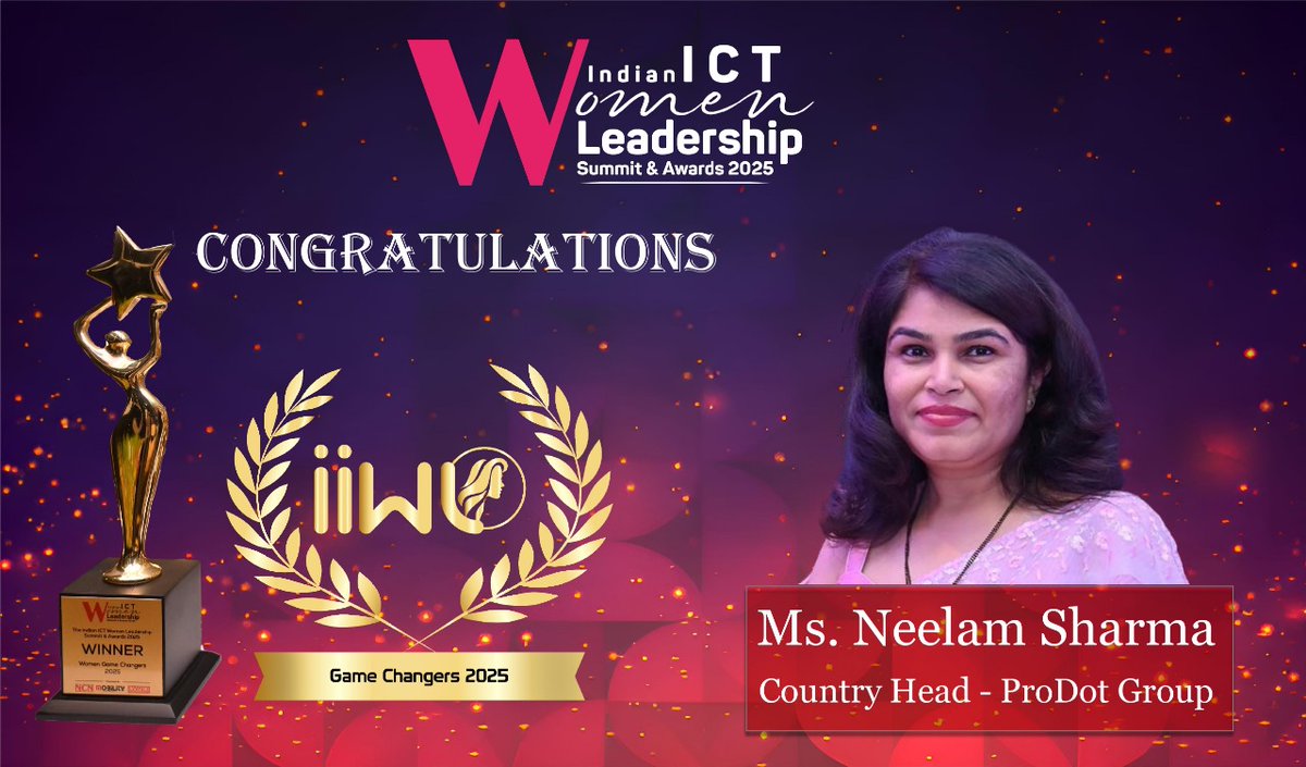 imagingmag's tweet image. Ms. Neelam Sharma Honored as Women Game Changer 2025 for Her Leadership in ICT!

COFFEE TABLE BOOK 2025 Link: imagingsolution.in/indian-ict-wom…

Glimpse Link: photos.app.goo.gl/pTPdtwXXzTF9ct…

🎥 Video Link: youtu.be/IfhgHurP8nY

@ProDotGroup #ProDotGroup #WomenGameChanger @imagingmag