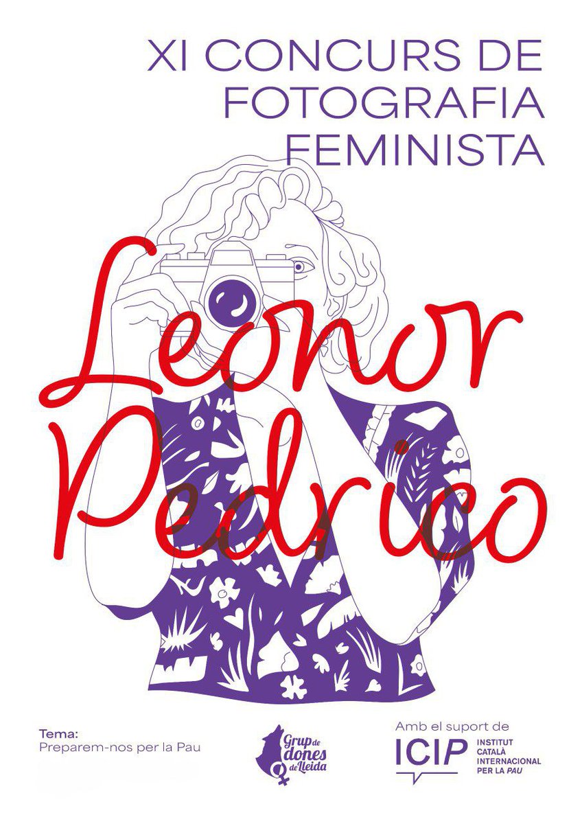 🟣 AMPLIACIÓ DE TERMINI fins al 31 de març de 2025 ❗️❗️❗️

📸 CONVOCATÒRIA  del XIè Concurs de fotografia feminista Leonor Pedrico Serradell 
🙌 Tema d'aquesta convocatòria: "Preparem-nos per la pau" 

Trobareu les bases a la web del premi: premileopedrico.cat