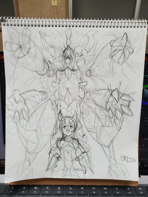 ちょっと雑だけどアナログで描いたW刃鬼 #デュエマ #デュエマ虹アート #アナログ #イラスト