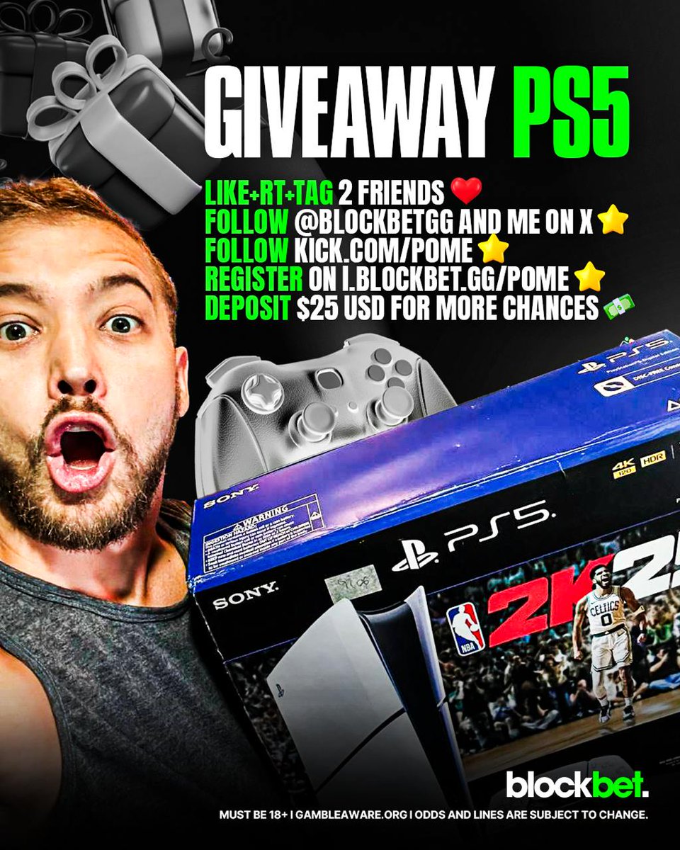 kick.com/p0me (@p0melaus) on Twitter photo 🤠🔥 Bueno siempre sorteamos plata, hoy sorteamos una PS5 y pueden participar de cualquier parte del mundo! 🔥🤠
✅ LIKE+RT+TAGEAR 2 AMIGOS
✅ SEGUIR A <a href="/BlockBetGG/">BLOCKBET 🔋</a> Y A MI EN X!
✅ SEGUIRME EN kick.com/p0me
✅ REGISTRARSE EN l.blockbet.gg/p0me Y DEJAR SU ID EN LOS 🤠🔥 Bueno siempre sorteamos plata, hoy sorteamos una PS5 y pueden participar de cualquier parte del mundo! 🔥🤠
✅ LIKE+RT+TAGEAR 2 AMIGOS
✅ SEGUIR A <a href="/BlockBetGG/">BLOCKBET 🔋</a> Y A MI EN X!
✅ SEGUIRME EN kick.com/p0me
✅ REGISTRARSE EN l.blockbet.gg/p0me Y DEJAR SU ID EN LOS