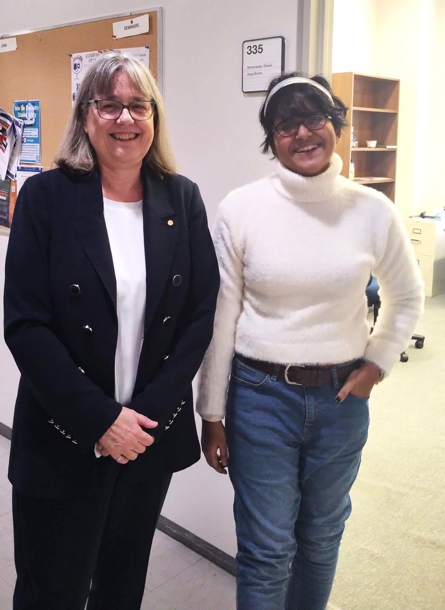 Shreenanda Ghosh (@shreenanda11) on Twitter photo It was an unforgettable experience to chat with a Nobel laureate in my own office today! With Donna Strickland(Nobel Prize in Physics in 2018).
<a href="/JHUPhysicsAstro/">Johns Hopkins Physics & Astronomy</a> <a href="/JHUArtsSciences/">Johns Hopkins Arts & Sciences</a> <a href="/NobelPrize/">The Nobel Prize</a> It was an unforgettable experience to chat with a Nobel laureate in my own office today! With Donna Strickland(Nobel Prize in Physics in 2018).
<a href="/JHUPhysicsAstro/">Johns Hopkins Physics & Astronomy</a> <a href="/JHUArtsSciences/">Johns Hopkins Arts & Sciences</a> <a href="/NobelPrize/">The Nobel Prize</a>