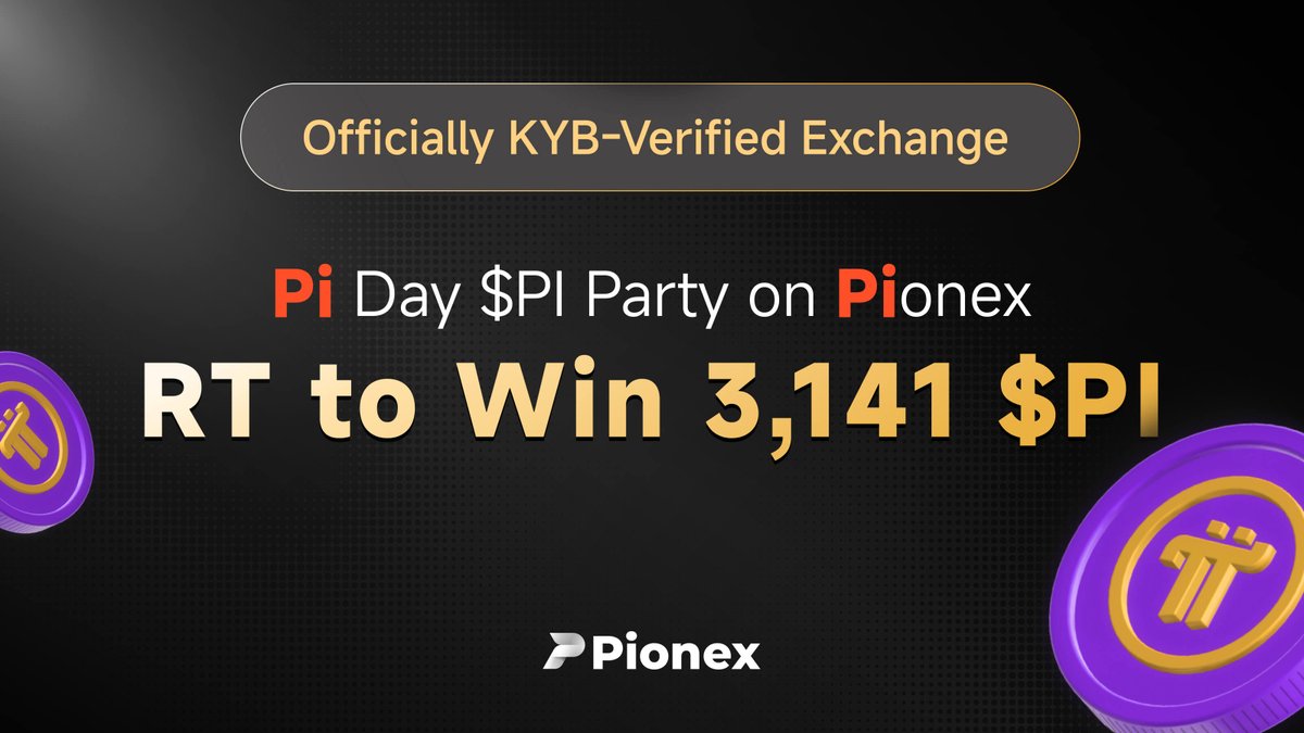 🎉Pi Day $PI Party on #Pionex <a href="/PiCoreTeam/">Pi Network</a>! Retweet to win FREE $PI!
-🎁10 Winners Everyday: 31.4 $PI each (3/13-3/21)
-👑1 FINAL Winner: 3,141 $PI (3/21)

🧐How：
1⃣Follow <a href="/pionex_com/">Pionex 🤖️</a> &amp; Retweet
2⃣Comment your $PI thought
3⃣Winners picked from RTs &amp; Comments!

👉Deposit and trade