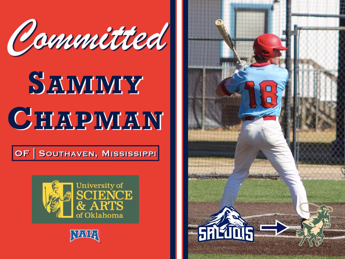 Southwest Tennessee Baseball (@swtenn_bsb) on Twitter photo COMMITTED โ๏ธ
Congrats to Sammy Chapman on his commitment to the University of Science & Arts Oklahoma!
<a href="/DroverAthletics/">USAO Drover Athletics</a>
#SaluqiPride COMMITTED โ๏ธ
Congrats to Sammy Chapman on his commitment to the University of Science & Arts Oklahoma!
<a href="/DroverAthletics/">USAO Drover Athletics</a>
#SaluqiPride