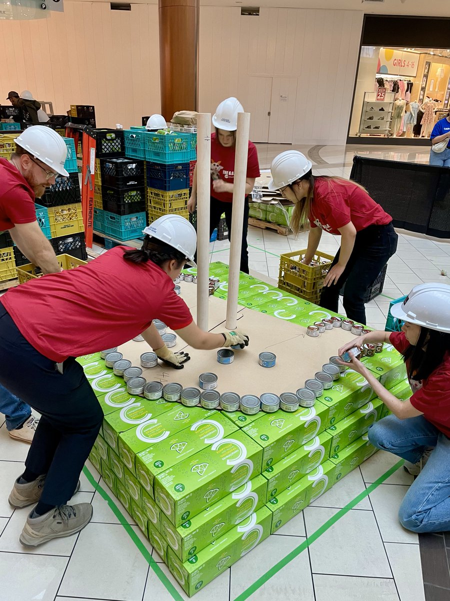 cityofcalgary's tweet photo. It’s our Grazing Goats!🐐Our Engineers-In-Training (EIT) are paying tribute to the grazing goats program - eco-friendly landscapers that help control invasive weeds in a cost-effective way!
See our CAN-tastic goat at @SouthcentreMall & support @CalgaryFoodBank!🥫
#CANstructionYYC https://t.co/V28bv2sDYD