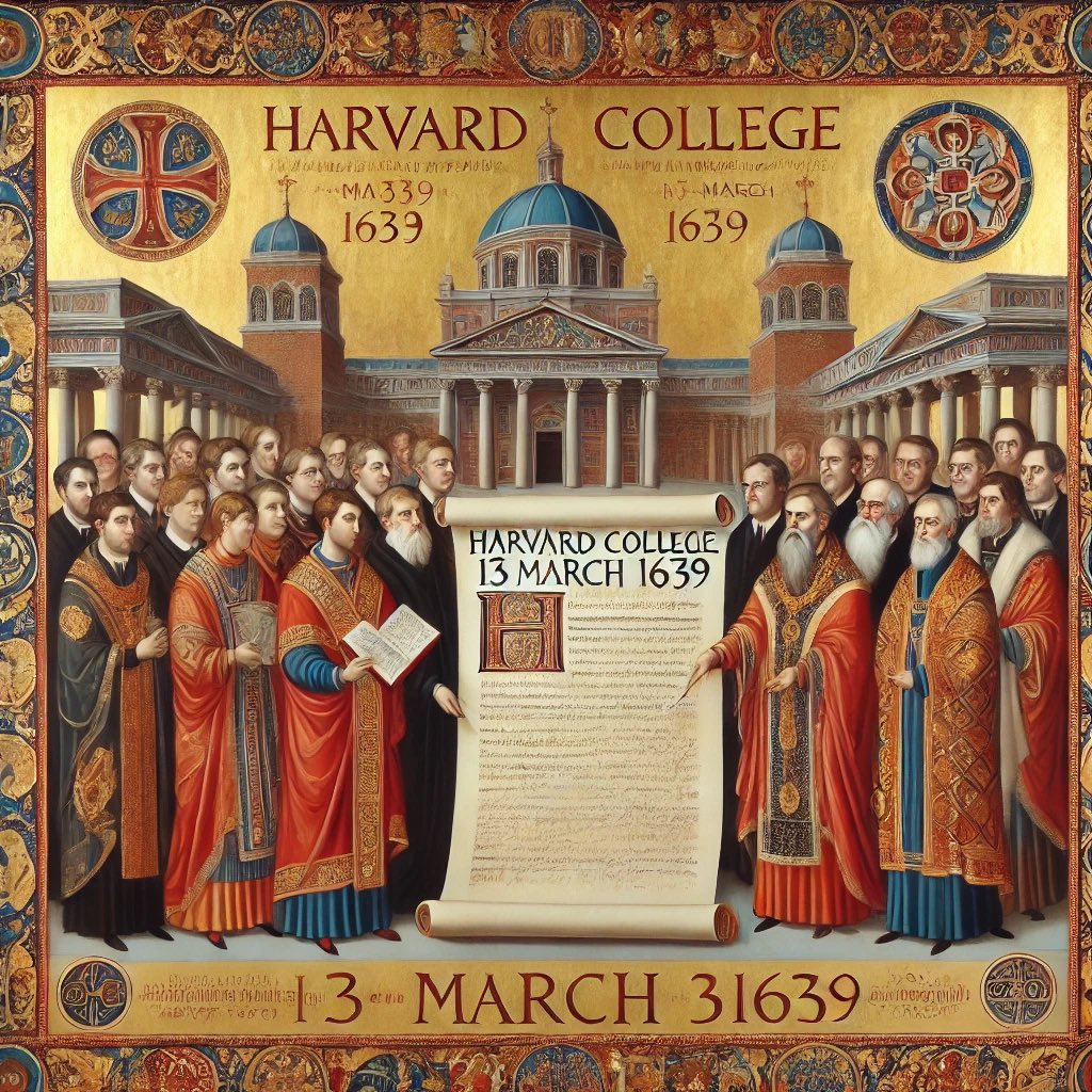 Made_on_iphone's tweet photo. Byzantine Painting- March 13, 1639 – Harvard College is named after clergyman John Harvard.

#Harvard #JohnHarvard #HarvardCollege #HarvardUniversity #EducationalHistory #TodayinHistory https://t.co/5vh7glaaYq