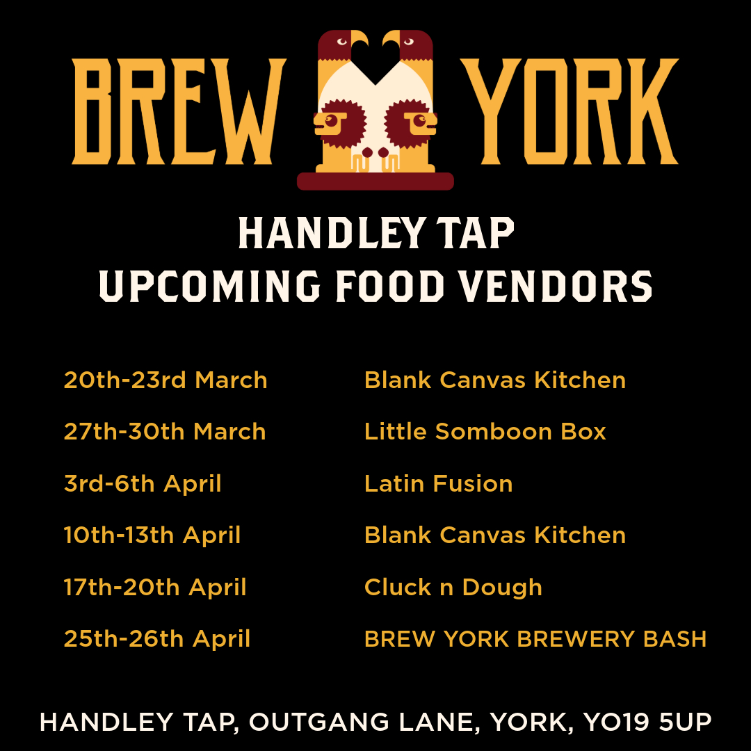 HandleyTap's tweet image. 🍴 UPCOMING FOOD VENDORS 🍴
20th-23rd March | Blank Canvas Kitchen 
27th-30th March | Little Somboon Box 
3rd-6th April | Latin Fusion
10th-13th April | Blank Canvas Kitchen 
17th-20th April | Cluck n Dough
25th-26th April | BREW YORK BREWERY BASH