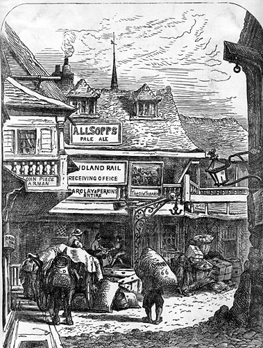 Britains___Pubs's tweet image. The Tabard Inn, #Southwark, #London, around 1850