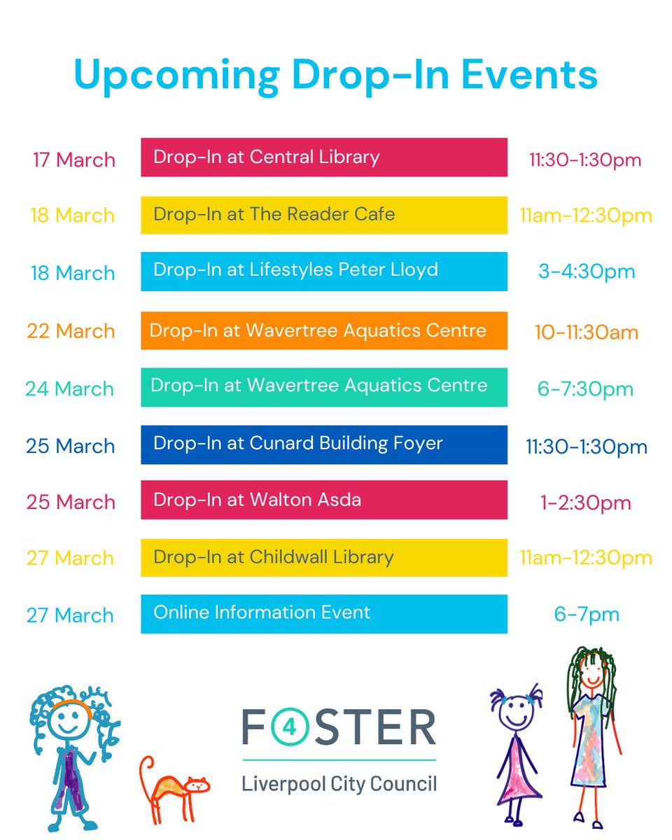 Liverpool City Council Fostering Service (@lpoolfostering) on Twitter photo Thinking of fostering and ready find out more?✨
Come along to one of our drop-in events this month and have a chat with our friendly team - Phil, Julie or Becks! Hear first-hand how fostering changes lives and how you could make a difference too.🧡
🔗bit.ly/43jCMZR Thinking of fostering and ready find out more?✨
Come along to one of our drop-in events this month and have a chat with our friendly team - Phil, Julie or Becks! Hear first-hand how fostering changes lives and how you could make a difference too.🧡
🔗bit.ly/43jCMZR