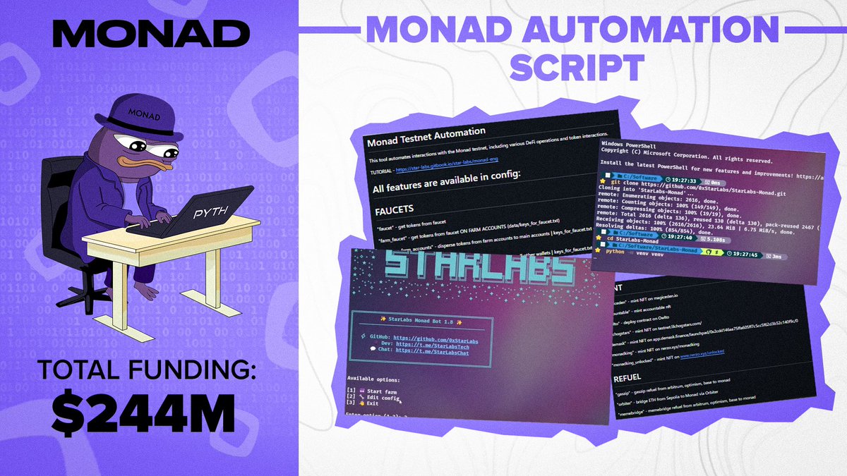 DeRonin_'s tweet image. Automation Script for Monad

Delete in 48 hrs this software... So, bookmark

Cost: $0

"Ronin, bro, how do you make SOO many accounts on Monad???" 

Answer is easy — SOFTWARE

Reveal software which I use ↓

DISCLAIMER!!!!

""" The creator updates it daily, but .bat files pull…