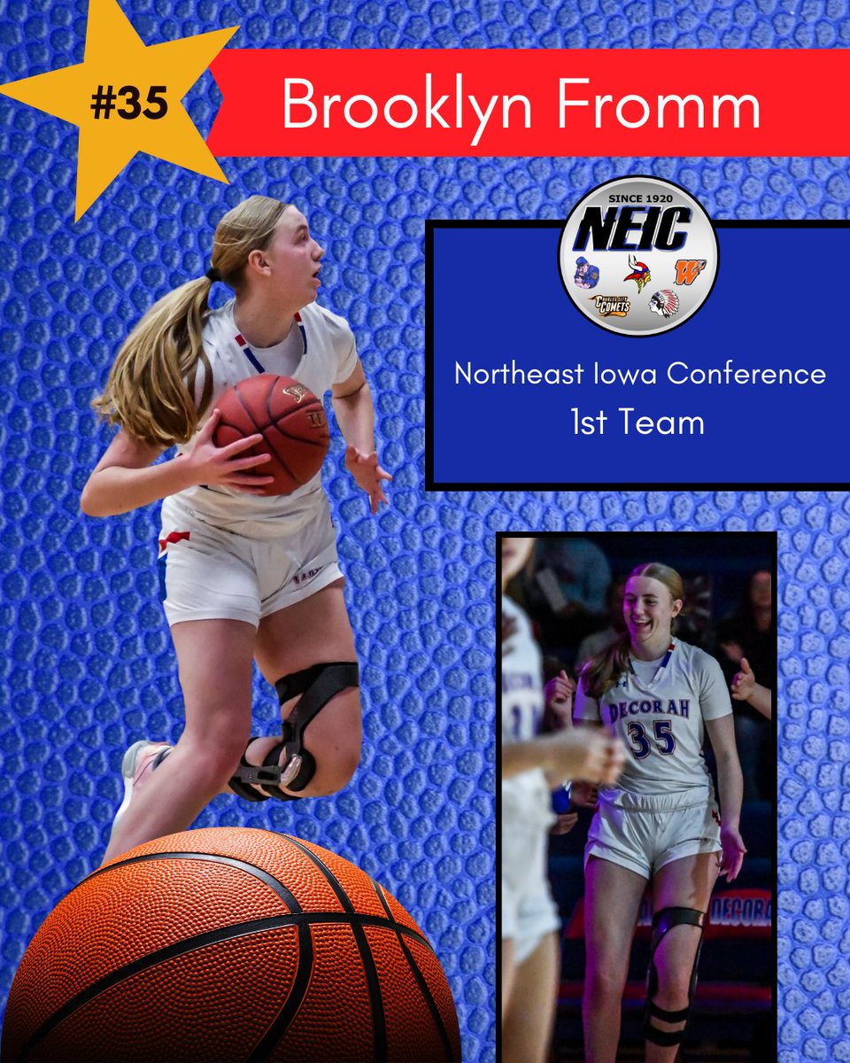 Congrats to Brooklyn Fromm on her 1st Team All- NEIC honor! 🏀💪