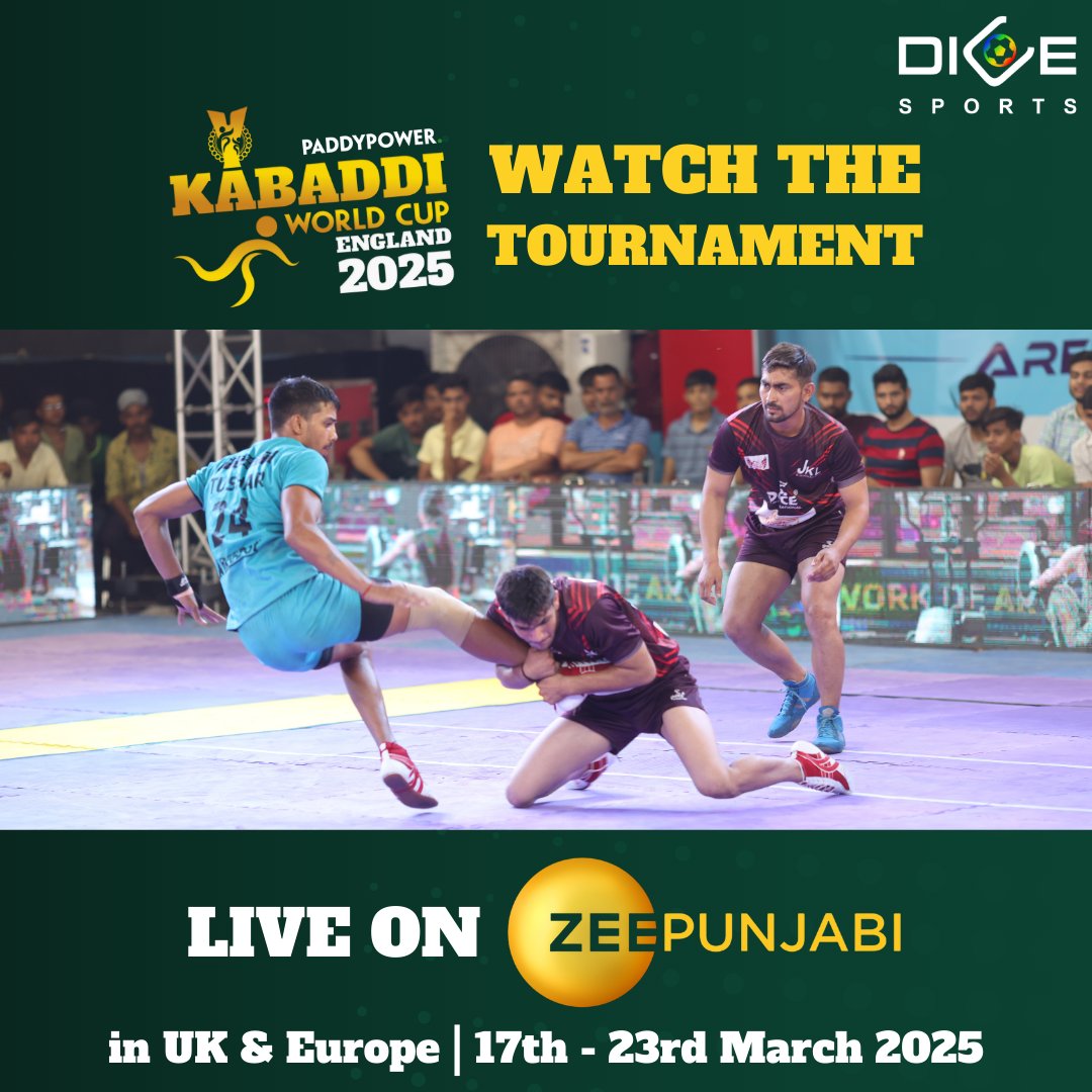 DICE Verse (@godiceverse) on Twitter photo The battles begin soon… and you won’t want to miss a moment of the <a href="/kabaddiwc2025/">kabaddiworldcup2025</a>. Tune in to <a href="/zeetvuk/">Zee TV U.K.</a> for live coverage of the event from 17th - 23rd March in the UK and Europe!
#DICEVerse #kabaddiworldcup2025 #kwc2025 #JourneyToKWC25 #KabaddiCulture #zeepunjabi #zee The battles begin soon… and you won’t want to miss a moment of the <a href="/kabaddiwc2025/">kabaddiworldcup2025</a>. Tune in to <a href="/zeetvuk/">Zee TV U.K.</a> for live coverage of the event from 17th - 23rd March in the UK and Europe!
#DICEVerse #kabaddiworldcup2025 #kwc2025 #JourneyToKWC25 #KabaddiCulture #zeepunjabi #zee