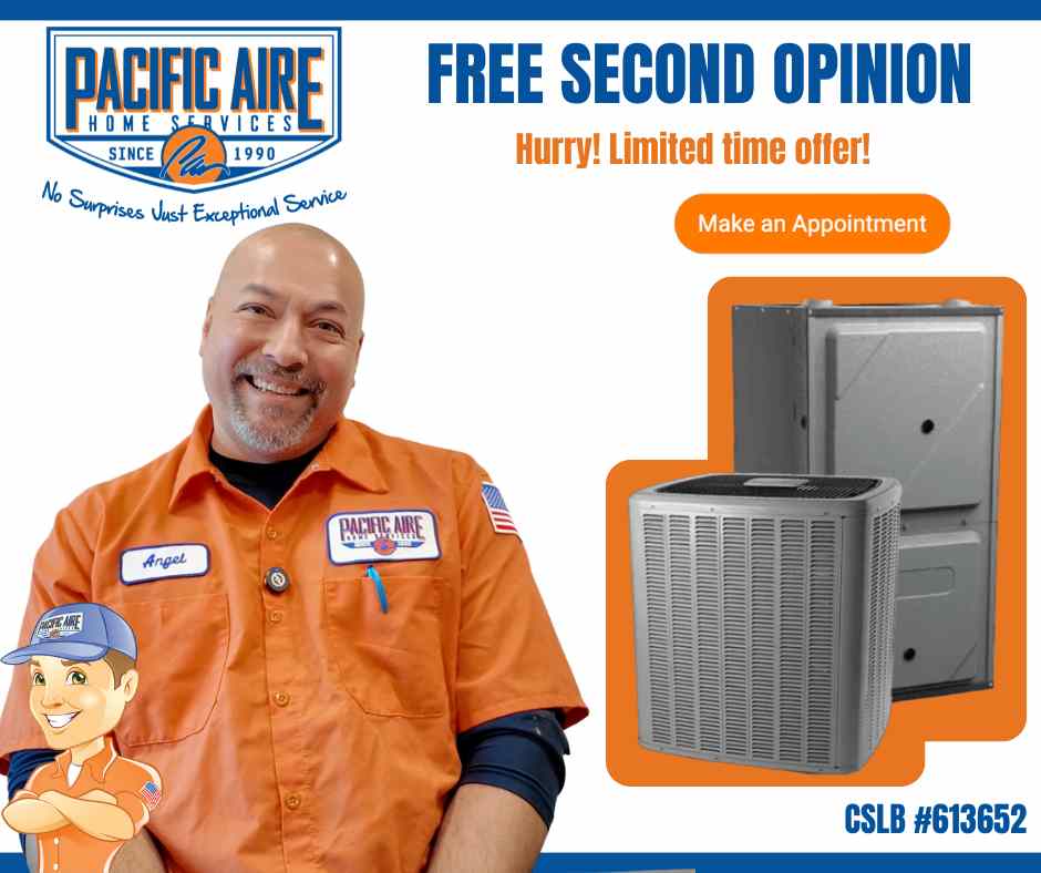 PacificAire's tweet photo. FREE SECOND OPINION, SAME-DAY ESTIMATE

Don’t make a costly decision without getting a FREE second opinion on your HVAC replacement (heating or cooling).

Visit https://t.co/tf4IH3ppWf 
📞805-283-0470 

CSLB #613652

#HVACinstallation #HVACservices #HVACpro #HeatingAndCooling https://t.co/GEAVOpwZBp