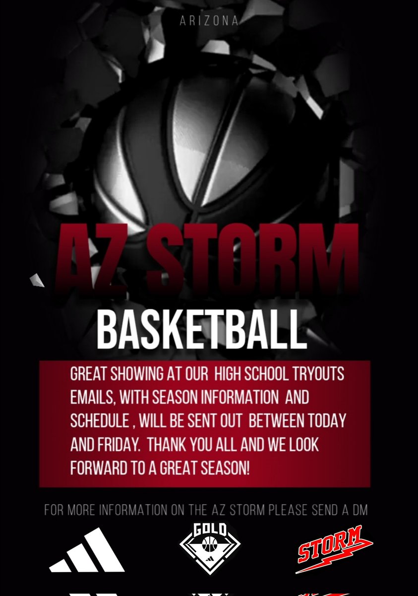 AzStormCamacho's tweet image. Thank you to everyone who attended and everyone who helped make our Youth and High School Tryouts a success! We appreciate you all. Between Today and Friday, we will be sending out emails with season &amp;amp; team information, and schedule. 
#azstormsince2010 #3stripesgoldbasketball