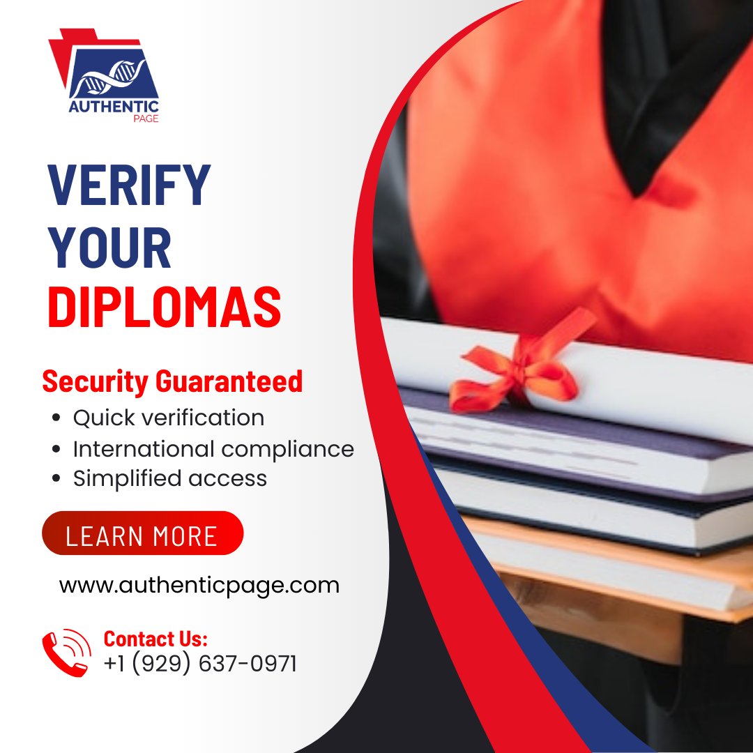 authenticpage's tweet photo. 🔍 Secure, verify, and access your diplomas effortlessly!
Our solution ensures fast verification, global compliance, and guaranteed security for your official documents.
🎓 Trust, simplicity, and peace of mind—all in one place.
#DiplomaVerification #SecureYourFuture https://t.co/wATHNqLudt