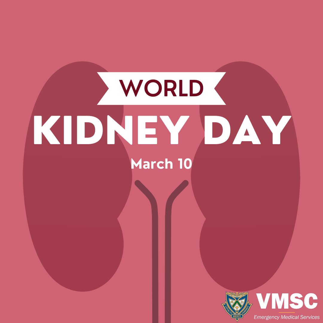 On World Kidney Day, we raise awareness about kidney health and importance of prevention, early detection, and treatment of kidney disease. At VMSC, we see firsthand how vital kidney function is to overall health and encourage everyone to stay informed!

#WorldKidneyDay #VMSCEMS
