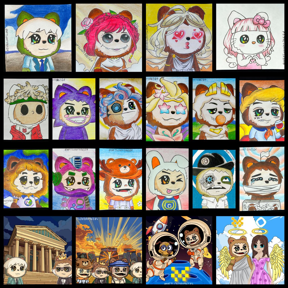 All the artworks I’ve created for Arkai, now together! Each one has its own story, but they all belong to this unique world😍 🎨✨
<a href="/arkaiworld/">arkai 🏛️</a>