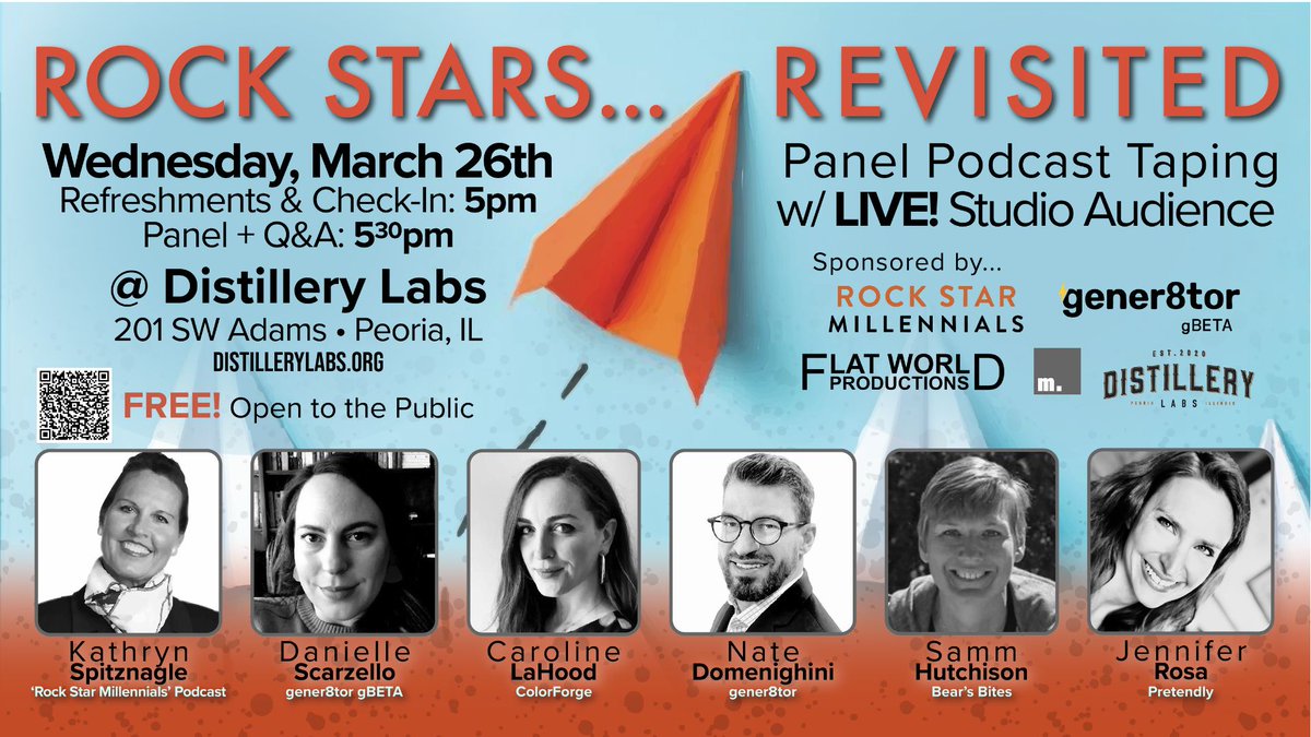 🚀 2 WEEKS TO GO!

🎤 Rock Stars… Revisited is coming to Distillery Labs on March 26! Be part of a LIVE podcast taping with top entrepreneurs.

📅 March 26 | 🎙 5:30PM Panel
📍 Peoria, IL | 🎟 FREE event!

🔗 RSVP now: ow.ly/AA8K50VhqZZ

#RockStarsRevisited
