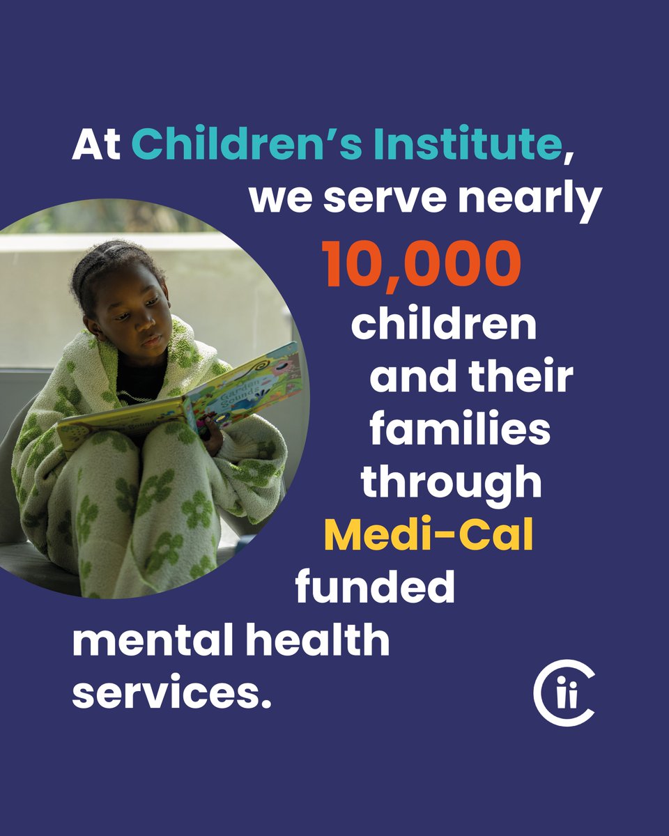 5 million children in California get their health care through Medi-Cal, which represents half of all children in the state. 

Learn more about how we serve thousands of children and their families through Medi-Cal funded mental health services - childrensinstitute.org
