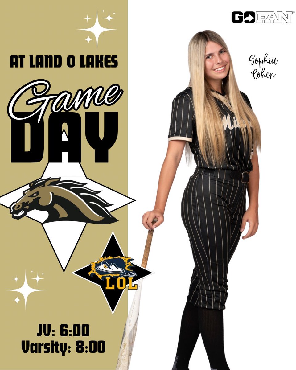 HAPPY 3RD GAMEDAY OF THE WEEK!!!
Tonight we play Land O at Land O. JV starts  at 6:00 and Varsity starts at 8:00!! 
#gomustangs