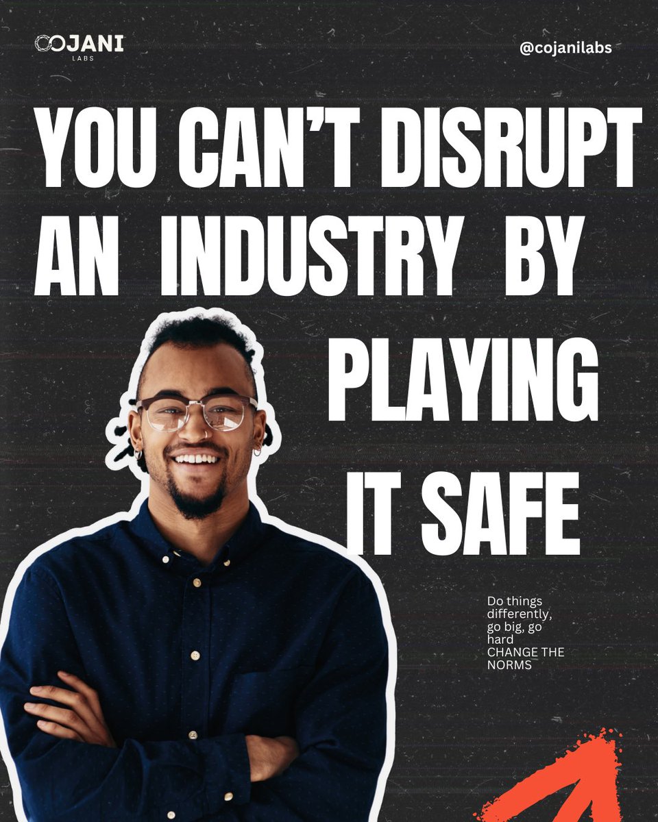 cojanilabs's tweet image. It’s so easy to follow what everyone does. Do disrupt systems, you have to do things differently.
Change the norms!
#TechForHumans