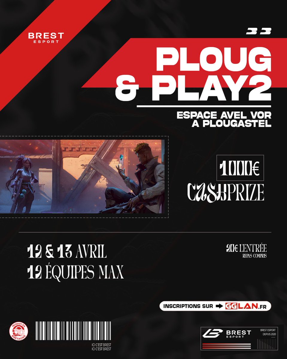 Brest Esport (@brest_esport) on Twitter photo Nous y sommes ! 🔥🔥
RDV le 12 et 13 Avril prochain à Plougastel à l'#EspaceAvelVor pour une Lan sur #VALORANT.
Co-organiser par nous même et <a href="/GGLanBrest/">GG-LAN BREST</a>
Inscription ici : ⬇️
gglan.fr/#tournaments
Dépêchez-vous ! Il reste peu de place !! 🤍❤️
#BrestMême Nous y sommes ! 🔥🔥
RDV le 12 et 13 Avril prochain à Plougastel à l'#EspaceAvelVor pour une Lan sur #VALORANT.
Co-organiser par nous même et <a href="/GGLanBrest/">GG-LAN BREST</a>
Inscription ici : ⬇️
gglan.fr/#tournaments
Dépêchez-vous ! Il reste peu de place !! 🤍❤️
#BrestMême