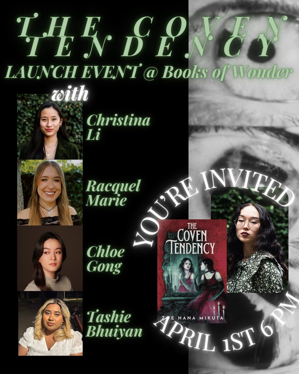 zoe | preorder The Coven Tendency (@zoehanamikuta) on Twitter photo NYC LAUNCH EVENT !!! Come celebrate the release of my YA fantasy horror THE COVEN TENDENCY w/ me + some amazing friends <a href="/CLiwrites/">Christina Li</a> <a href="/blondewithab00k/">raCquel marieāØupdates</a> <a href="/tashiebhuiyan/">Tashie Bhuiyan</a> <a href="/thechloegong/">Chloe Gong (Updates)</a> at <a href="/BooksofWonder/">Books of Wonder</a> ~ 6 PM, April 1st š„ Hope to see you there <3 NYC LAUNCH EVENT !!! Come celebrate the release of my YA fantasy horror THE COVEN TENDENCY w/ me + some amazing friends <a href="/CLiwrites/">Christina Li</a> <a href="/blondewithab00k/">raCquel marieāØupdates</a> <a href="/tashiebhuiyan/">Tashie Bhuiyan</a> <a href="/thechloegong/">Chloe Gong (Updates)</a> at <a href="/BooksofWonder/">Books of Wonder</a> ~ 6 PM, April 1st š„ Hope to see you there <3
