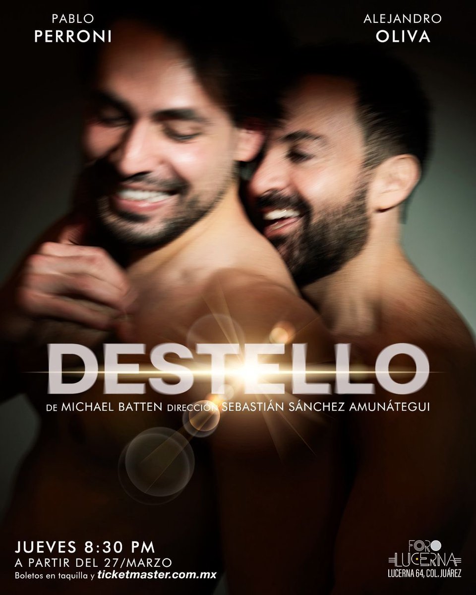 #Destello  obra de Michael Batten que aborda cuestiones de homofobia, salud mental y trauma, presentando una perspectiva fresca sobre narrativas #LGBTIQ+ a paritr del 27 de marzo.

📍 Foro Lucerna
📅 jueves 20:30H
🎟️  Taquilla y @ticketmaster_Me
#CarteleraPinPoint #TeatroEnMexico