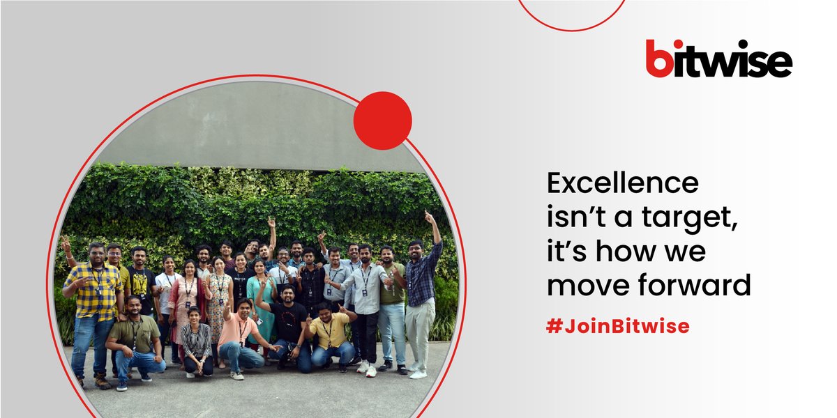 Bitwise_Updates's tweet image. Excellence is about constantly improving, refining, and growing. If you believe in pushing boundaries and evolving with every step, you’ll fit right in.Explore our culture at: bitwiseglobal.com/en-us/about-us/
#bitwise #hiring #LifeAtBitwise