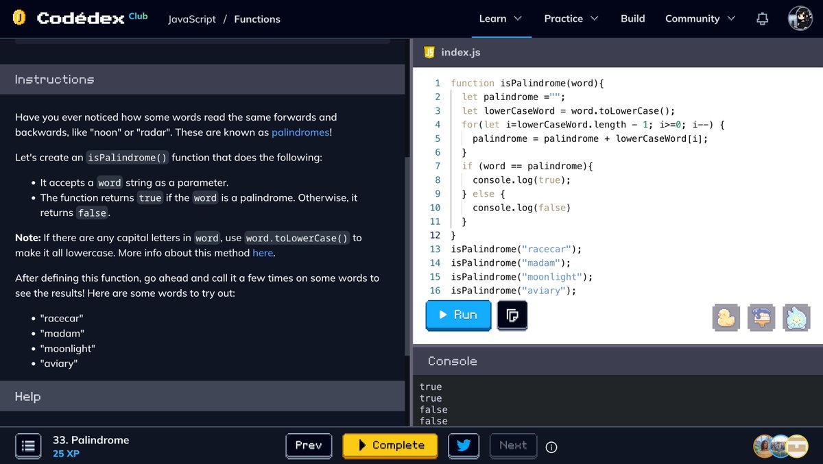 silvyethcode's tweet image. Palindrome 🔁 #CodedexPalindrome @codedex_io