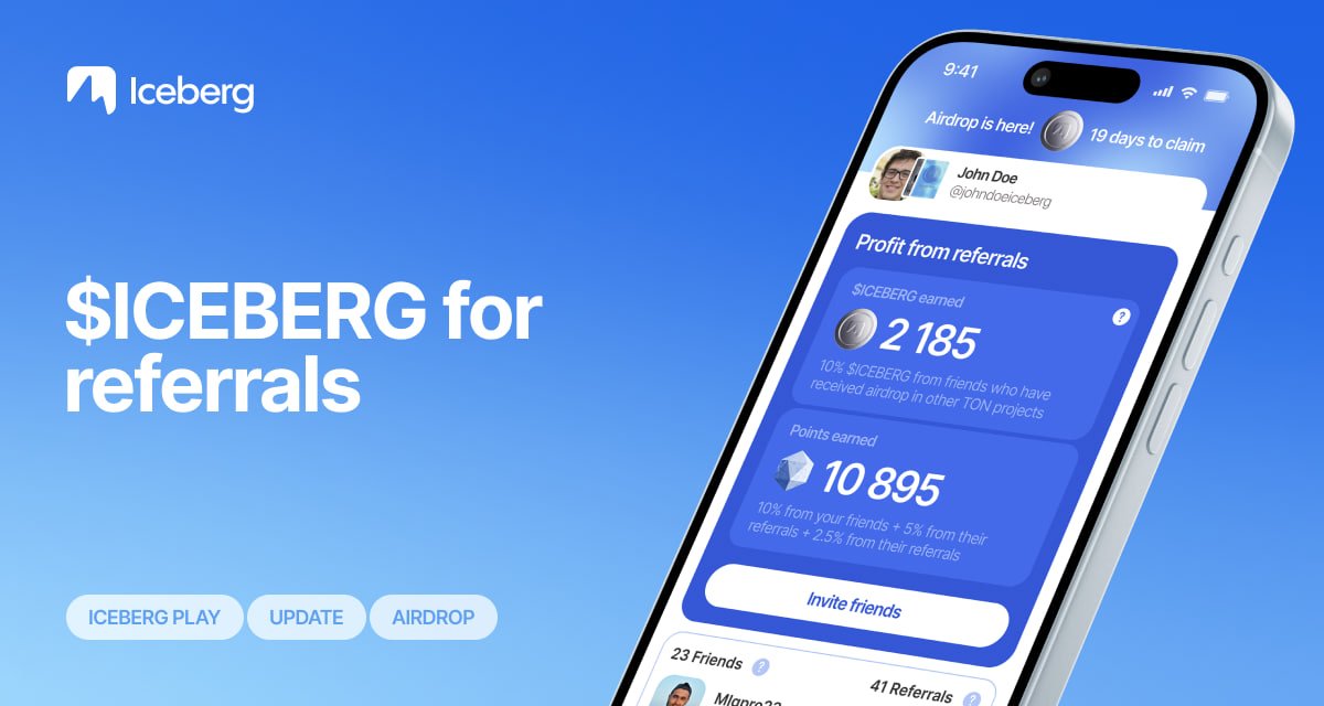 ICEBERG for referrals

We have introduced new features aimed at increasing engagement and fairness in the distribution of $ICEBERG. One of the key updates is an additional referral bonus - users who invite eligible participants will receive 10% of their claimed $ICEBERG.
