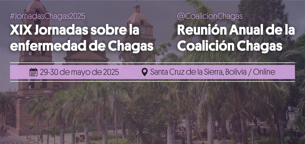 Incríbete ya para asistir a nuestra #ReuniónAnual y a las #JornadasChagas, a celebrar el 🗓️ 29-30 de mayo

✍️ isglobal.org/es/registratio…

También puedes presentar tu trabajo/abstract hasta el 🔴26 de marzo

ℹ️ coalicionchagas.org/event/xix-jorn…

#chagas #ChagasDisease #ChagasWorkshop #BeatNTDs