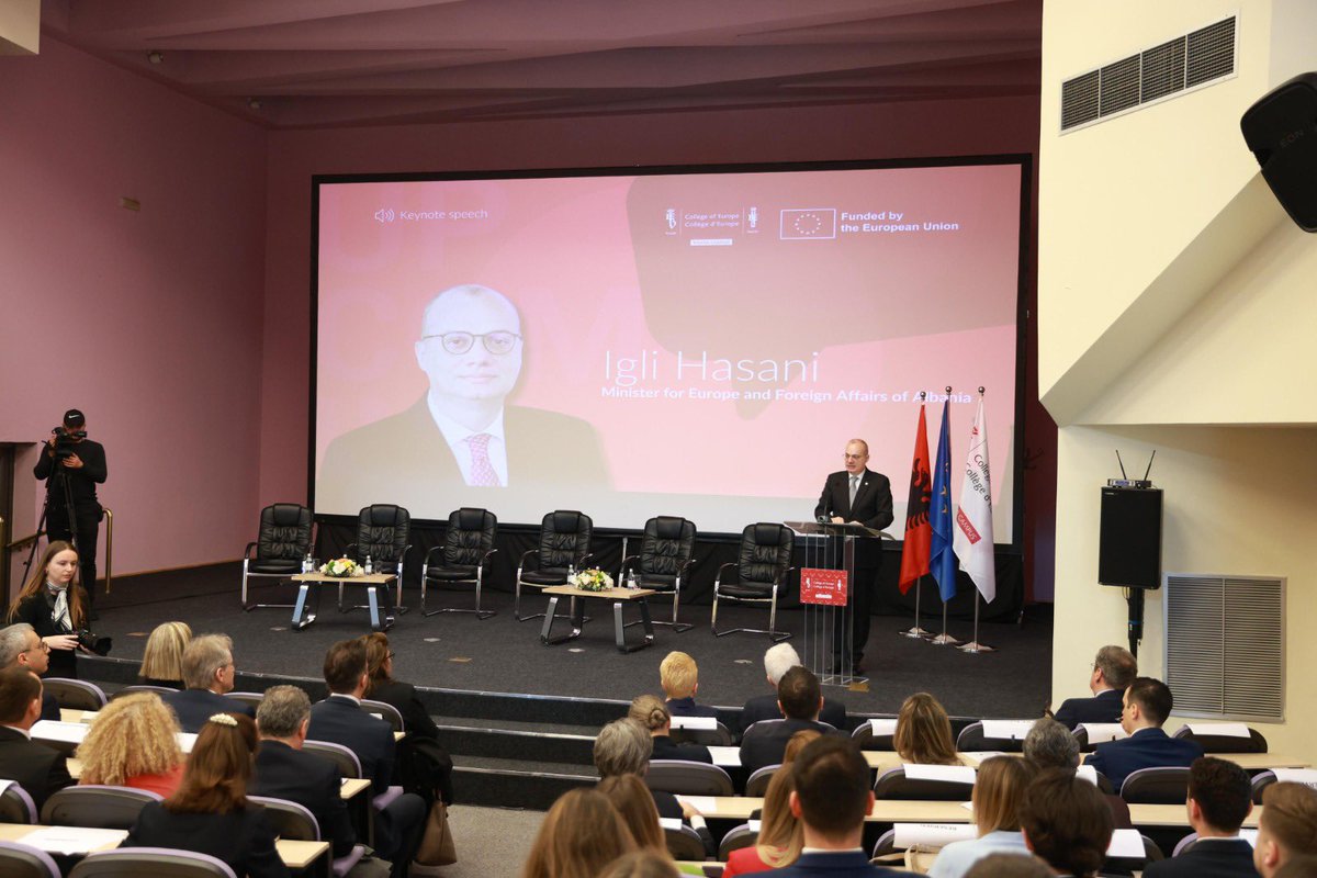 Pleased to address the Conference on EU Enlargement &amp; Societal Transformation in the Western Balkans in Tirana. 

EU enlargement isn’t just policy—it’s the strongest tool for security &amp; progress. For Albania, it’s not just a goal but an enduring commitment, backed by concrete