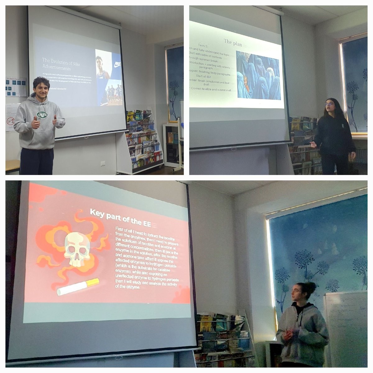 fatimazein_az's tweet image. Our #IBDP1 students delivering their Extended Essay proposals! A proud moment as they showcase their inquiry skills and academic passions. #IBDP #ExtendedEssay @Hhhsinfo @dina_jradi @ea_rania @Naghamabouali1