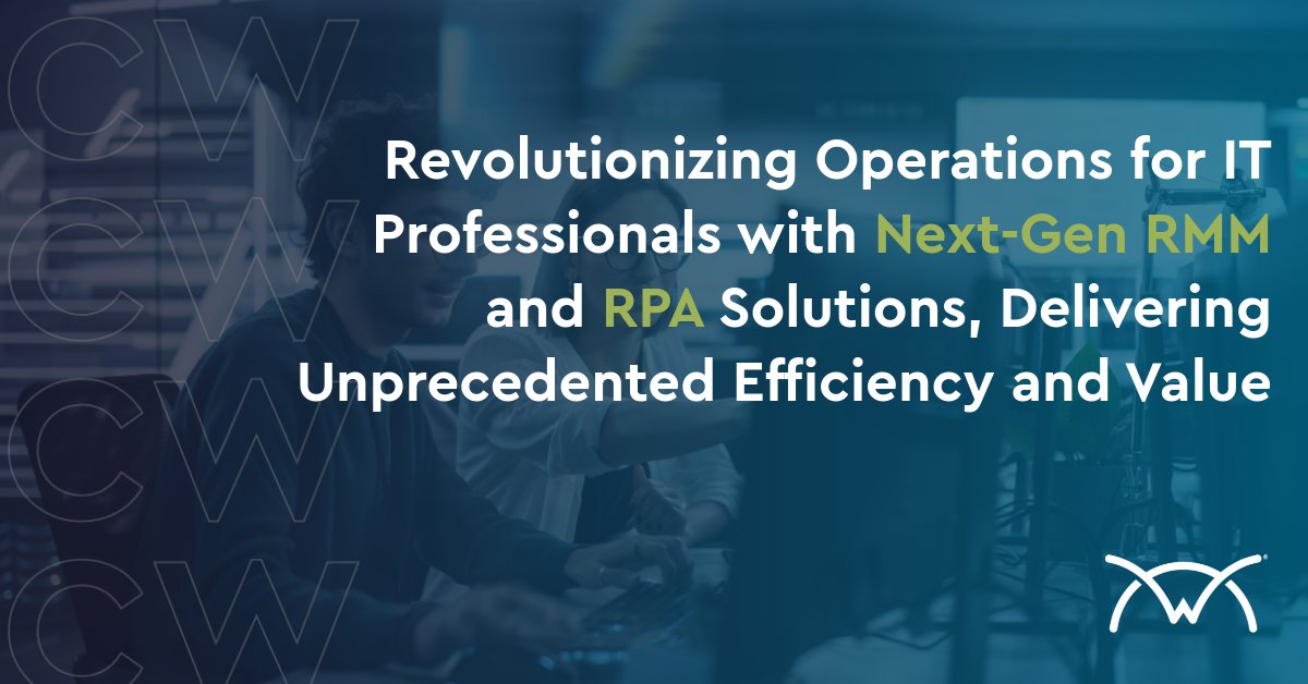 With intelligent automation and improved workflows, ConnectWise RMM and ConnectWise RPA empower IT professionals to introduce new measurable efficiency improvements across every function of their business

Read more in this Press Release ms.spr.ly/6011qPbOP
