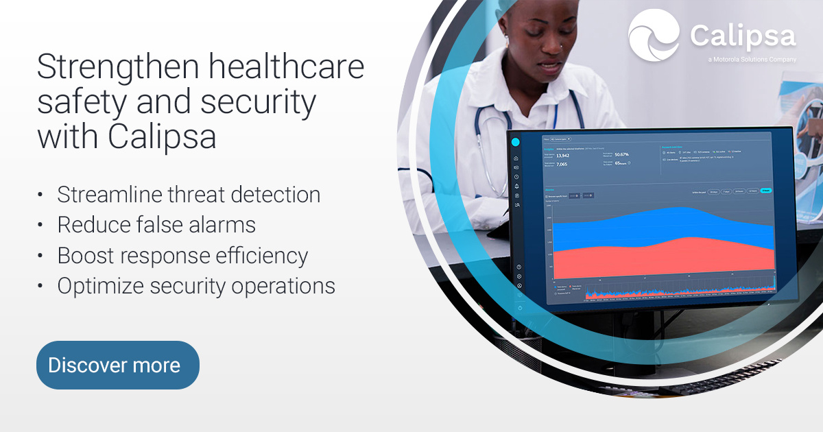 Calipsa, a Motorola Solutions Company (@calipsa_io) on Twitter photo When it comes to protecting #healthcare facilities, #Calipsa by <a href="/MotoSolutions/">Motorola Solutions</a> is just what the doctor ordered. 🩺 Calipsa’s #AI-powered video #analytics allow #security teams to prioritize real threats. Learn more this #PatientSafetyAwarenessWeek: hubs.li/Q03bctyK0 When it comes to protecting #healthcare facilities, #Calipsa by <a href="/MotoSolutions/">Motorola Solutions</a> is just what the doctor ordered. 🩺 Calipsa’s #AI-powered video #analytics allow #security teams to prioritize real threats. Learn more this #PatientSafetyAwarenessWeek: hubs.li/Q03bctyK0