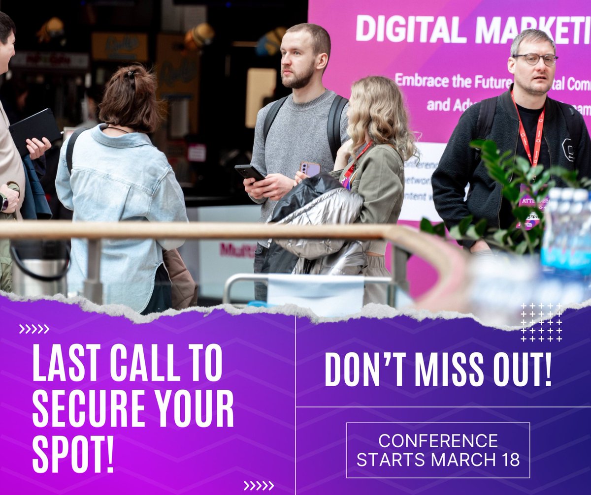 #DigitalMarketingEurope 2025 is just around the corner! We're counting down the days until we gather in the stunning Vilnius on March 18-20th.

Spaces are filling up fast! This is your last chance to secure your spot before it's too late >>
digitalmarketingcon.eu/tickets-paymen…