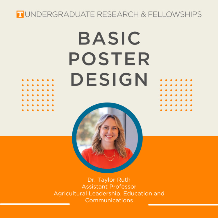 Are you interested in learning the basics of poster design? Dr. Taylor Ruth's workshop, Research Poster Design: Thinking Beyond the Text, will be held on March 26th at 5 p.m. in Hodges Library Room 213.
Register here: studentsuccess.utk.edu/urf/basic-post…