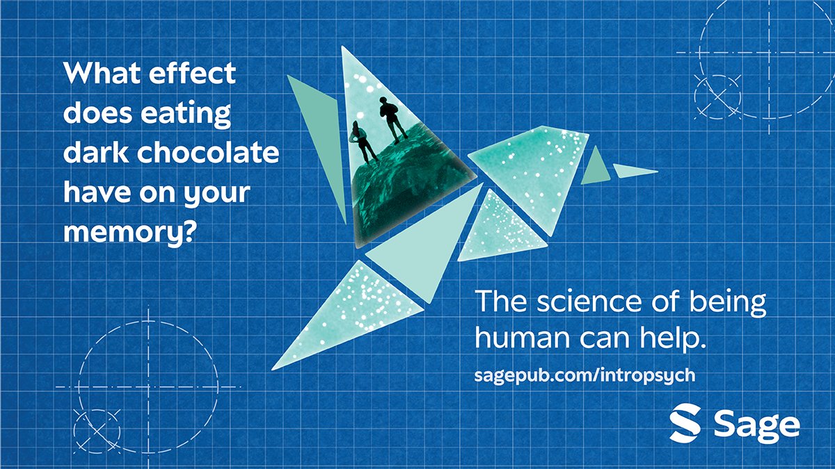 SagePsychology's tweet image. Engage your students in #TheScienceOfBeingHuman with an activity on dark chocolate and memory, where they'll evaluate a popular research study, focusing on media claims & ethical considerations.
View here: ow.ly/qB8W50Vh7AM