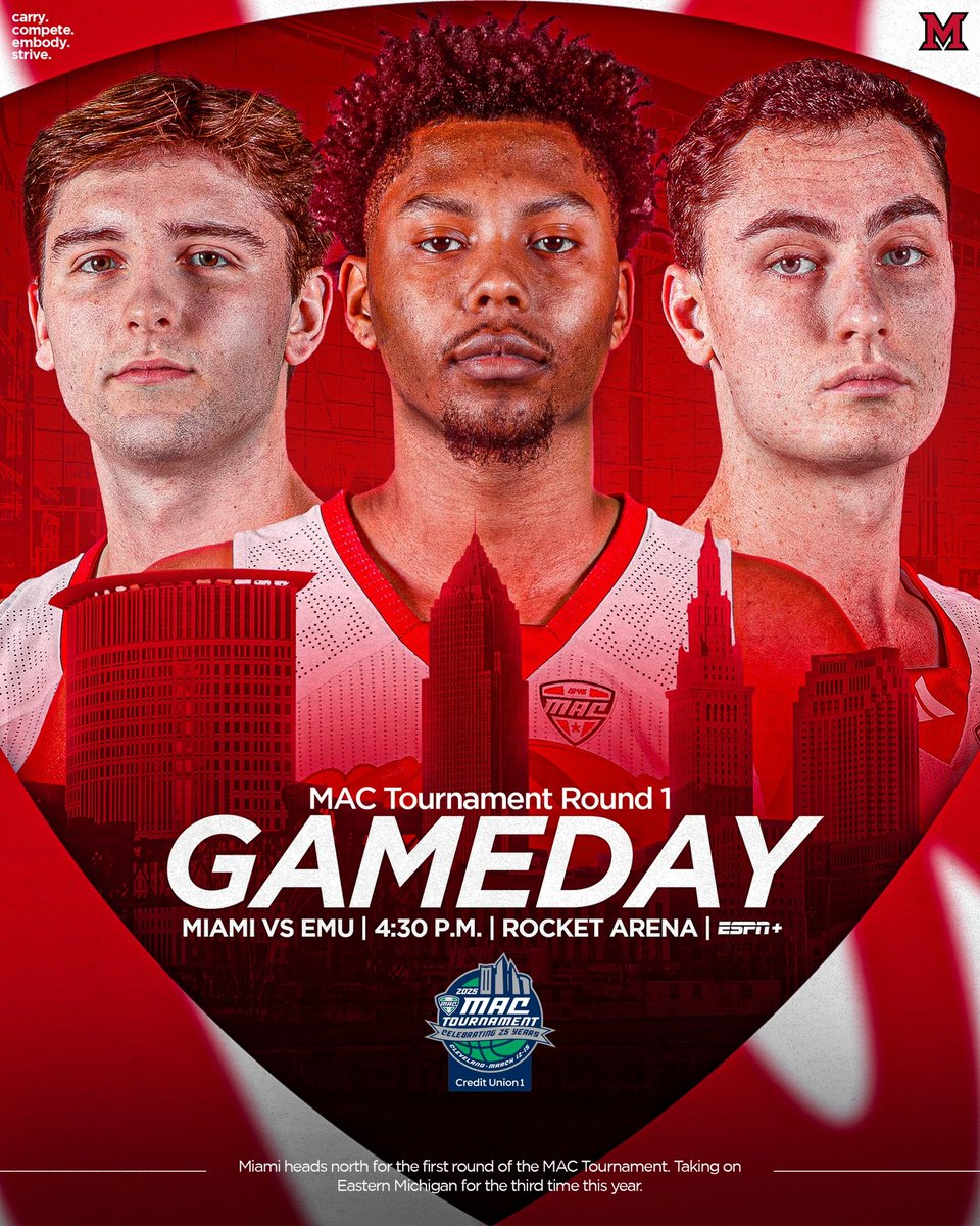 What we’ve worked for 

🆚 - Eastern Michigan 
⏰ - 4:30pm 

#MiamiMindset || #RiseUpRedHawks