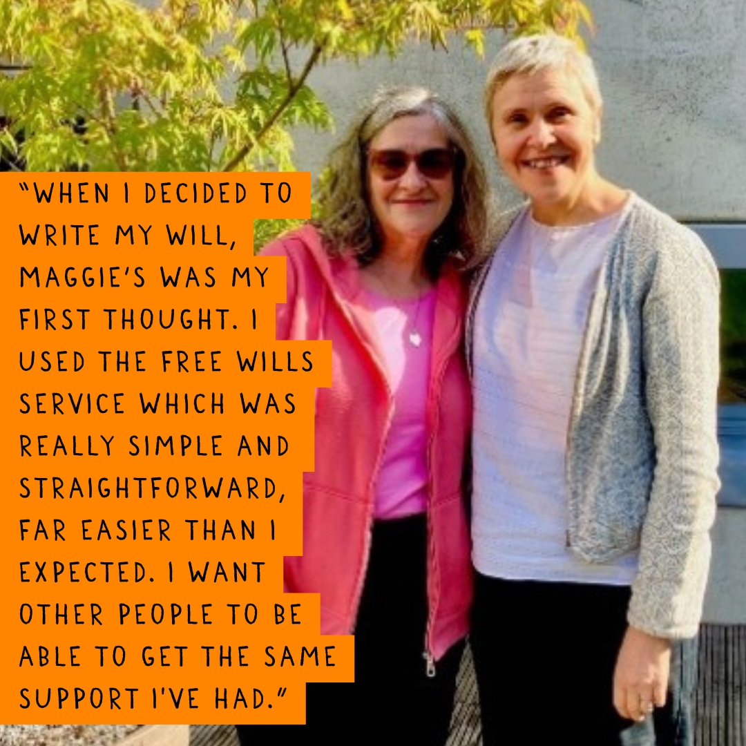 Teresa left us a gift in her Will as a way to give back after being supported by us.

Gifts in Wills mean we can be there for people with cancer and those who love them, now and into the future. This #FreeWillsMonth write or update your Will for free. Just come in to learn more.