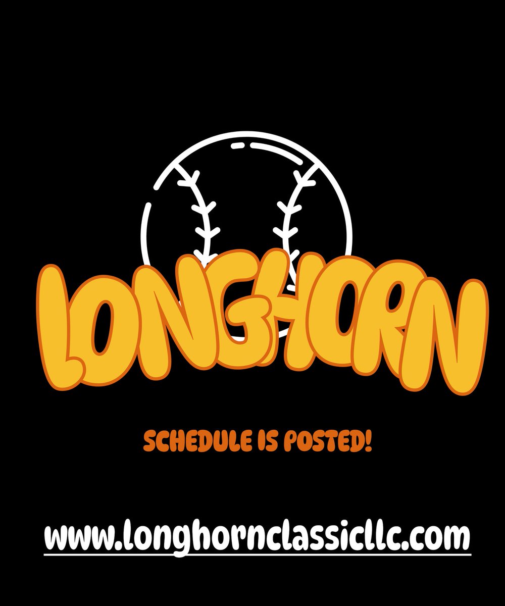 🚨Tournament Schedule Posted🚨

Coaches, parents, and families - please check the website for game times and be aware of 45-minute speed up rule. 

We look forward to a great weekend of baseball! #2025LonghornStampede