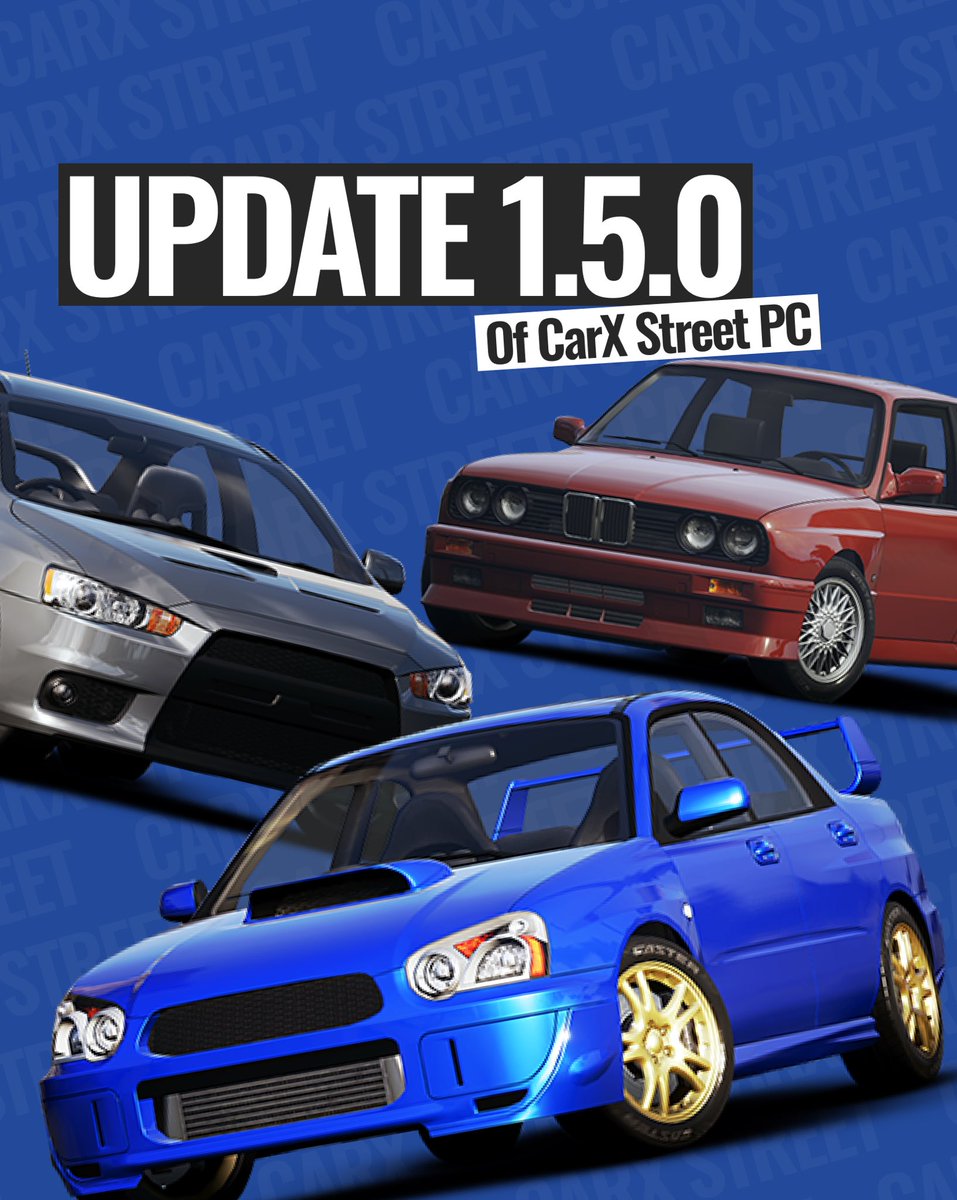 carx_technology's tweet photo. 🔥 What’s up, drivers! 1.5.0 Update of CarX Street PC is available.

In the new version

⚡️ New Content:

- New car: M30 – A classic with character
This car is for those who love pure driving and precision in every turn.

- New car: EVX – A high-tech, sharp-handling car with a powerful engine and stylish design
Perfect for those who want to stand out on the track.

- New car: WST – A game-changer that challenges the established rules
The main rival of the EV9 is now available in the Car Dealership!

⚡️ New Features:

- Gamepad vibration added
Now you can feel the car’s suspension, gear shifts, engine operation, and wheel slippage during drifts.

- Adaptive triggers support for DualSense gamepad added
Triggers now let you feel ABS activation while braking and wheel slip during acceleration.

- Opponent difficulty selection in clubs added
- Front and rear wheels can now be customized separately, including installation and painting
- Turkish language added

⚡️ Improvements:

- Opponent behavior during overtakes improved
- Slipstream effect enhanced
- Global map transition animations improved
- Online car optimization improved

⚡️ Fixes:

- A game crash when disconnecting from the servers fixed
- Incorrect license plate display on the Z31 fixed
- The rear lights on the 34R improved

We’d love to get your feedback on the update! How does the gamepad vibration feel? Is the club opponent difficulty setting well-balanced? Have you noticed any improvements in opponent behavior? As always, thank you so much for your active and detailed feedback.

❤️ Enjoy the game!