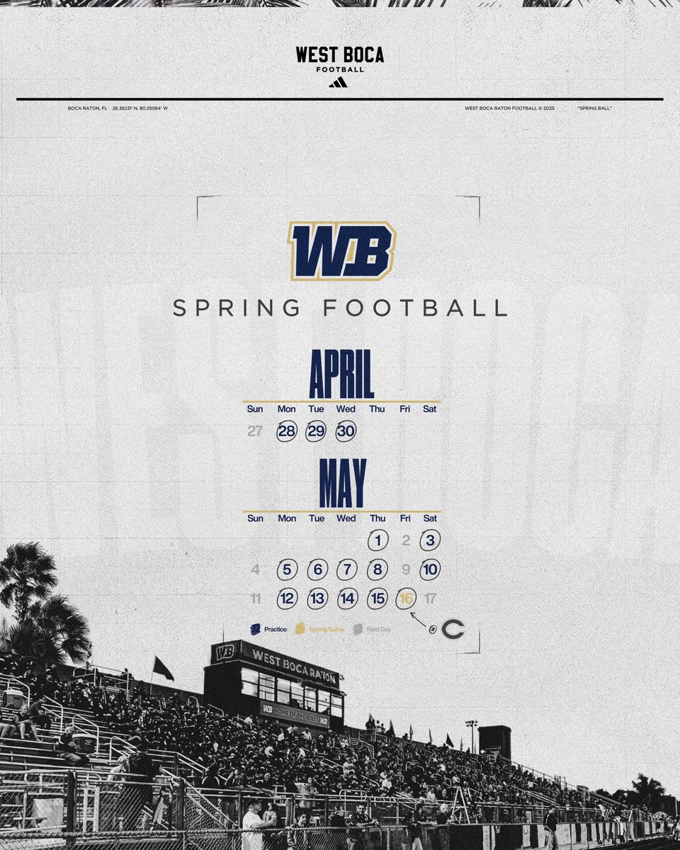 Dylan Potts (@coachdylanpotts) on Twitter photo 2025 Spring Practice Dates !
Link below to our team website / prospect sheet!
<a href="/JohnGarcia_Jr/">John Garcia, Jr.</a> <a href="/ChadSimmons_/">ChadSimmons</a> <a href="/newerac2/">C2 the Coach</a> <a href="/LawrenceBl83397/">New Blustein Recruiting</a> <a href="/JonSantucci/">Jon Santucci</a> <a href="/offsidepreps/">OFFSIDE Preps</a> <a href="/Andy_Villamarzo/">Andy Villamarzo</a> <a href="/JerryRecruiting/">Rising Stars</a> <a href="/Dwight_XOS/">Dwight Thomas - Catapult Sports</a> <a href="/lukechaney247/">Luke Chaney</a> <a href="/IzubeeCharles/">Izubee Charles</a> <a href="/GabyUrrutia247/">Gaby Urrutia</a>
westbocafootballrecruiting.com 2025 Spring Practice Dates !
Link below to our team website / prospect sheet!
<a href="/JohnGarcia_Jr/">John Garcia, Jr.</a> <a href="/ChadSimmons_/">ChadSimmons</a> <a href="/newerac2/">C2 the Coach</a> <a href="/LawrenceBl83397/">New Blustein Recruiting</a> <a href="/JonSantucci/">Jon Santucci</a> <a href="/offsidepreps/">OFFSIDE Preps</a> <a href="/Andy_Villamarzo/">Andy Villamarzo</a> <a href="/JerryRecruiting/">Rising Stars</a> <a href="/Dwight_XOS/">Dwight Thomas - Catapult Sports</a> <a href="/lukechaney247/">Luke Chaney</a> <a href="/IzubeeCharles/">Izubee Charles</a> <a href="/GabyUrrutia247/">Gaby Urrutia</a>
westbocafootballrecruiting.com