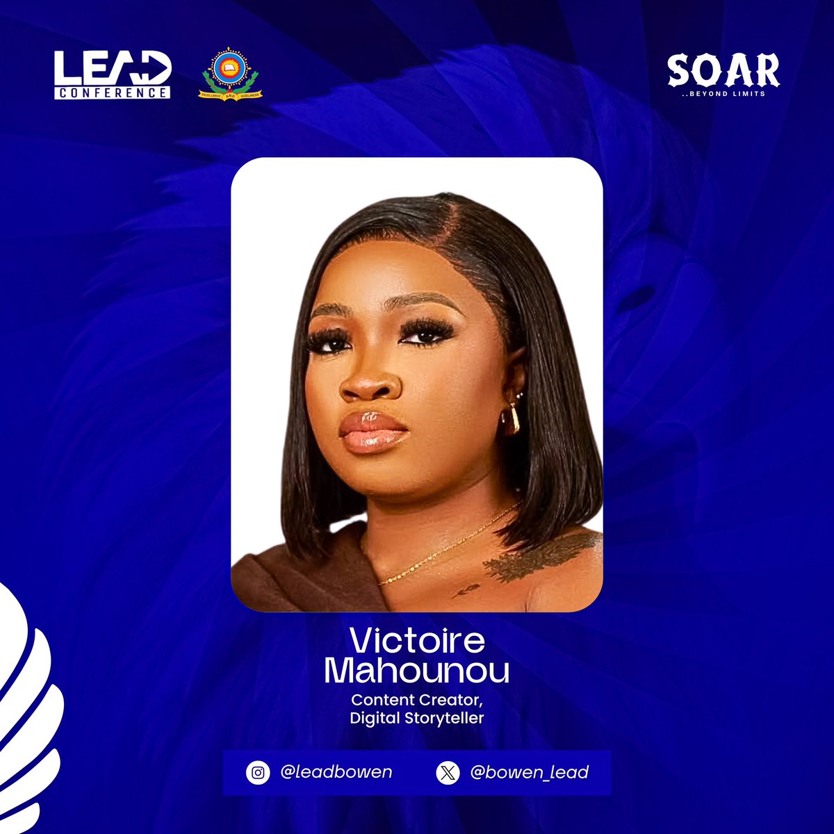Leadbowenuni's tweet image. Meet @victoire_mahoun, dynamic content creator, digital storyteller &amp;amp; passionate educator, empowering aspiring creators &amp;amp; pushing boundaries in influencer marketing!🚀🚀
#LeadConference2025 #SpeakerReveal