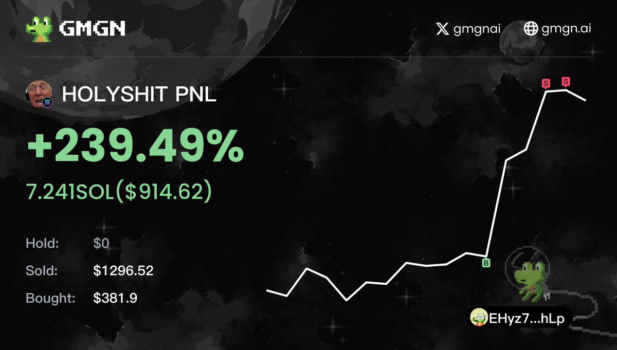 cfm_sol's tweet image. The key to earning #memecoins is the use of tools and information sources.

This group of friends using GMGN found #HOLYSHIT while sweeping the chain and sniped into the market from 3 $SOL -&amp;gt; 10 $SOL 

CA:6cYHY1e8Cjmze3Jif8xsTFNoTNFYNT4tsjybFWmepump

Follow this