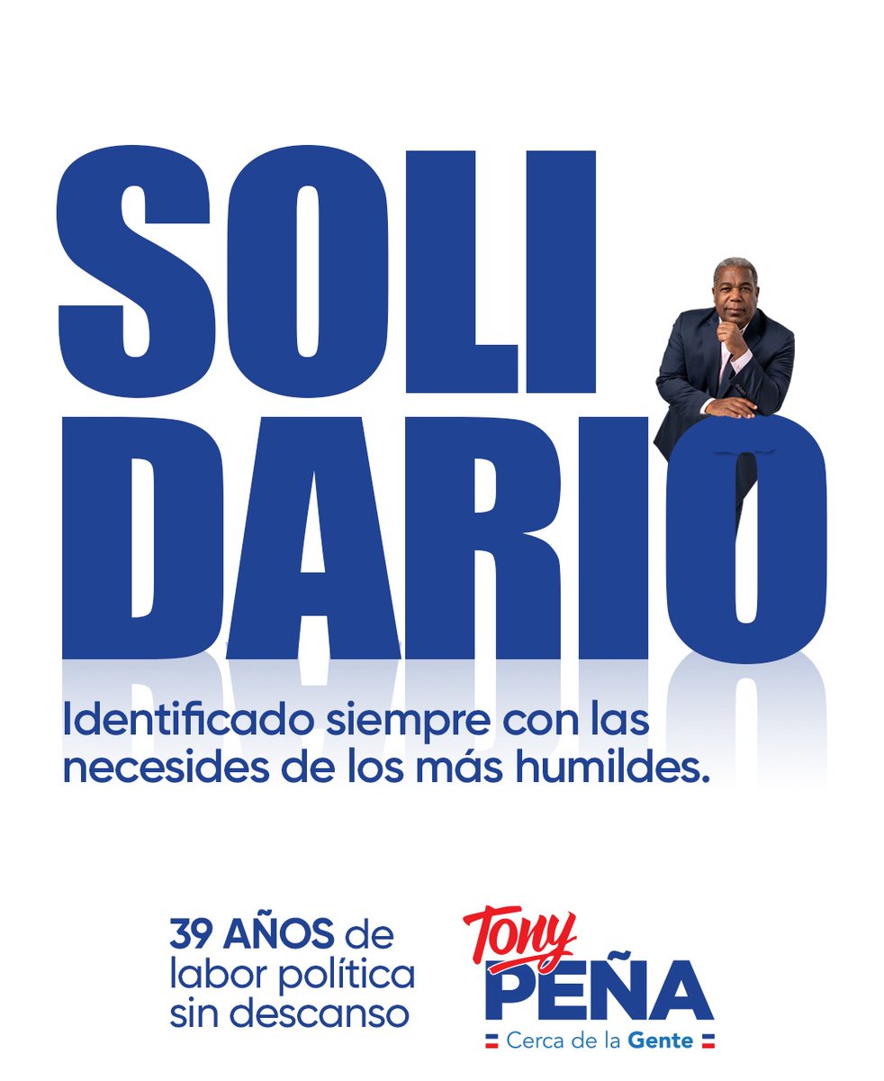 tonypena__'s tweet photo. Siempre he creído que la verdadera fuerza de nuestra democracia radica en la solidaridad. Me siento identificado con las necesidades de los más humildes, y cada día busco trabajar para hacer una diferencia positiva en sus vidas. 

#cercadelagente #TonyPeña https://t.co/0fTgWWbbUq